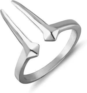 HZMAN Snake Tooth Ring Gothic Punk Hip Hop Stainless Steel Animal Tooth Rings for Men Biker Jewelry Gift