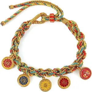 HZMAN Tibetan Buddhism Bracelet for Men Women Adjustable Handmade Woven Bracelet Ethnic Lucky Protection String Bracelets Jewelry Gift