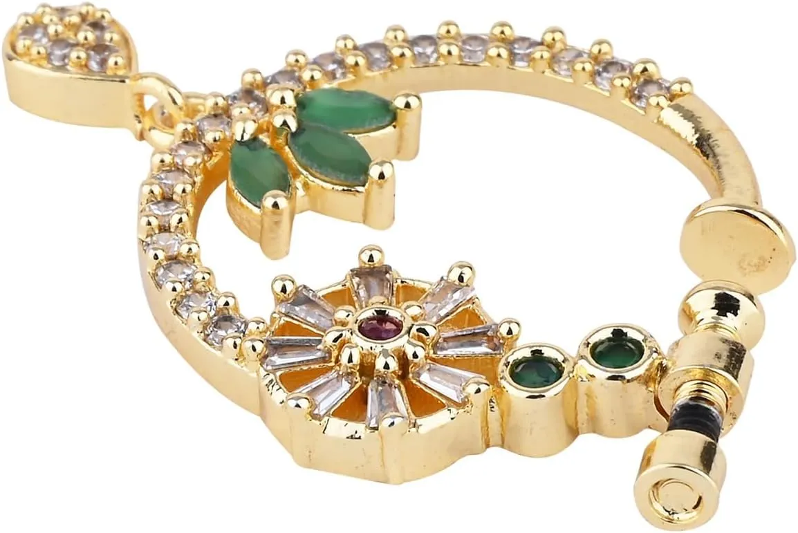I Jewels Gold Plated Indian Wedding Bollywood Non-Piercing Press Nose Ring For Women