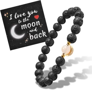 I Love You to The Moon and Back Valentines Gifts for Boyfriend Birthday Gift Ideas Beaded Bracelets for Men