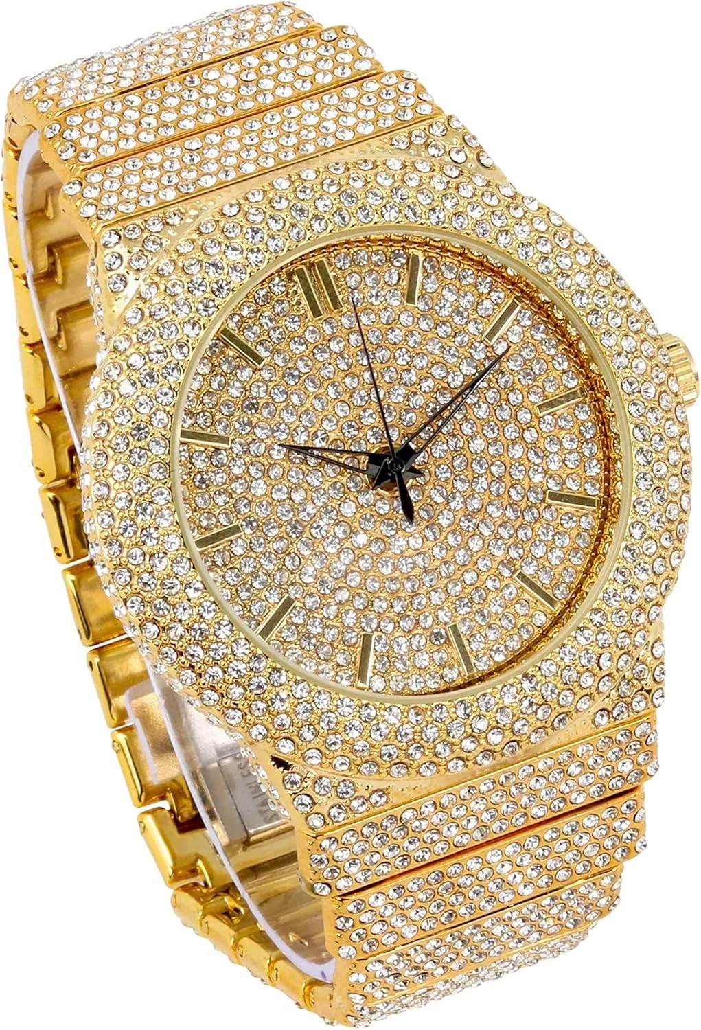 ICE STAR Men's Fully Iced Diamond Watch, 46mm Case