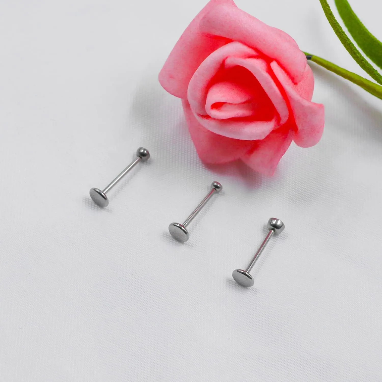 Implant Grade Titanium Lip Stud Rings 20G 18G 16G Threadless Push-in Flat Back Nose Stud Ring Earring Stud CZ 2mm 2.5mm 3mm Piercing Jewelry