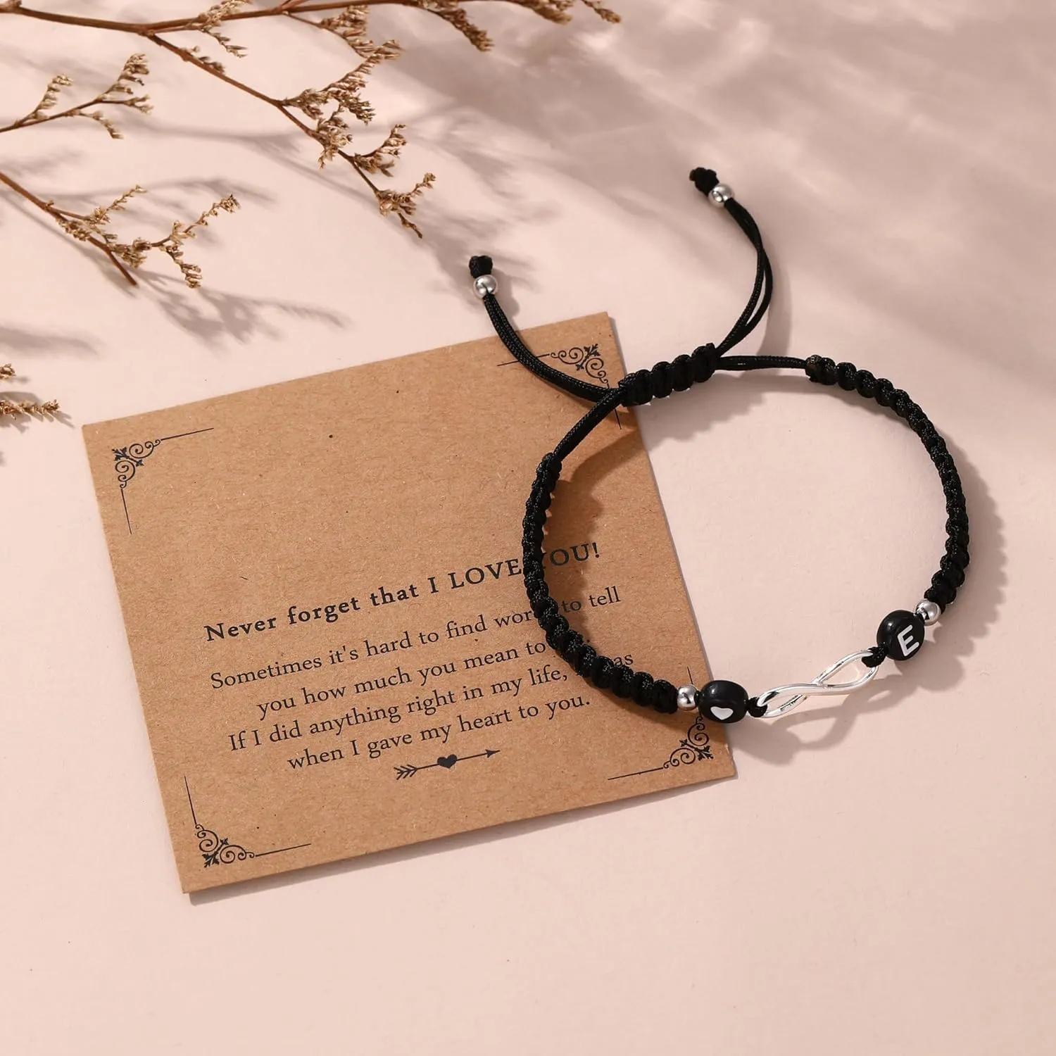 Infinity Initail Bracelet Adjustable Letter A-Z Braided Bracelets for Women Men Friends Couples Boyfriend Husband Gift