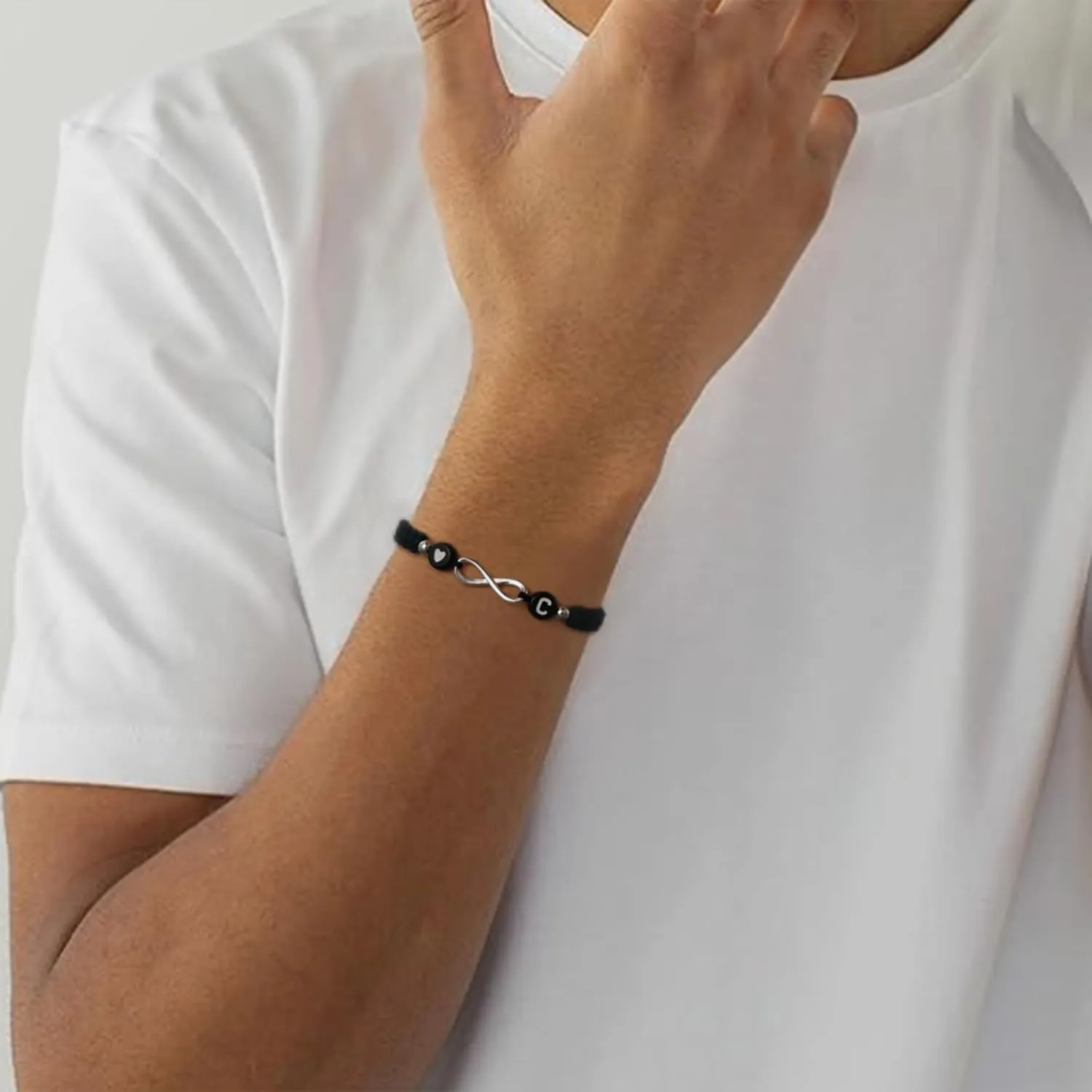 Infinity Initail Bracelet Adjustable Letter A-Z Braided Bracelets for Women Men Friends Couples Boyfriend Husband Gift