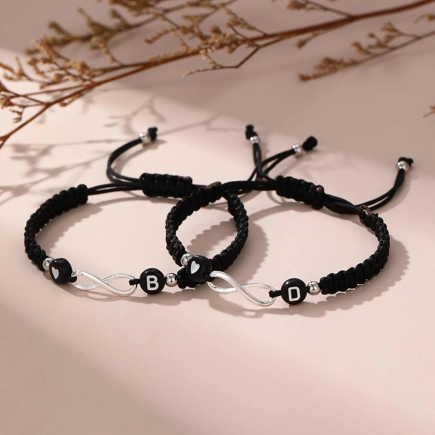Infinity Initail Bracelet Adjustable Letter A-Z Braided Bracelets for Women Men Friends Couples Boyfriend Husband Gift