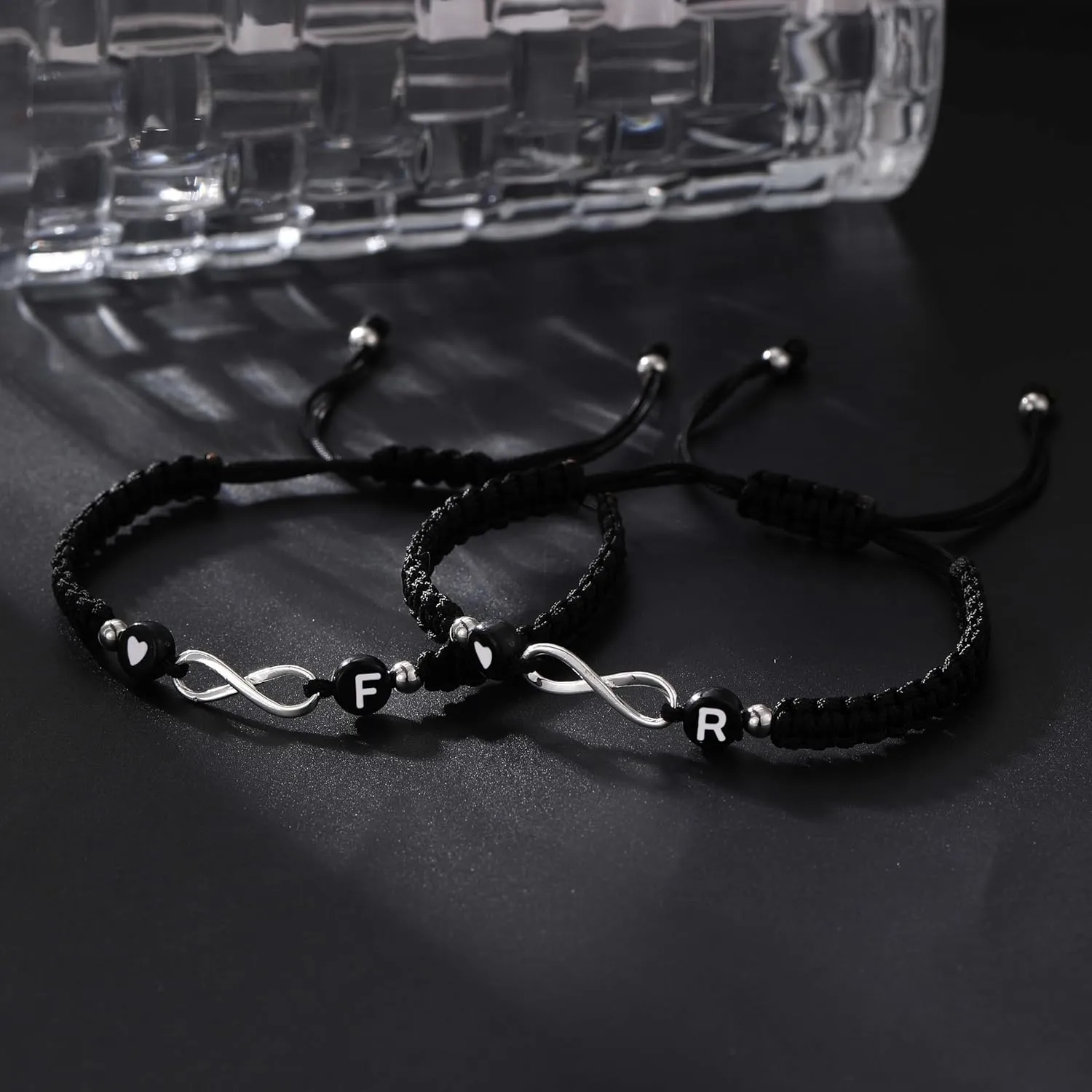 Infinity Initail Bracelet Adjustable Letter A-Z Braided Bracelets for Women Men Friends Couples Boyfriend Husband Gift