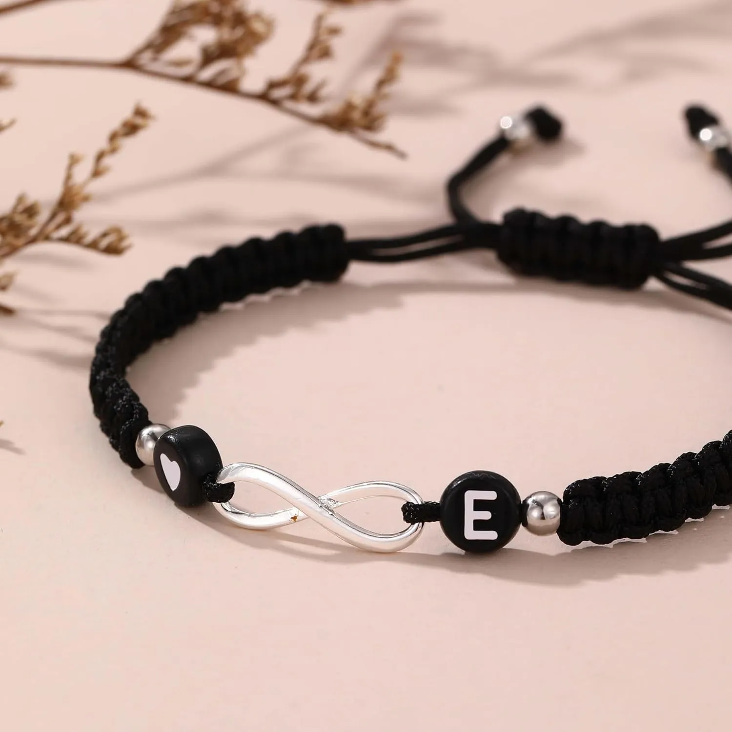 Infinity Initail Bracelet Adjustable Letter A-Z Braided Bracelets for Women Men Friends Couples Boyfriend Husband Gift