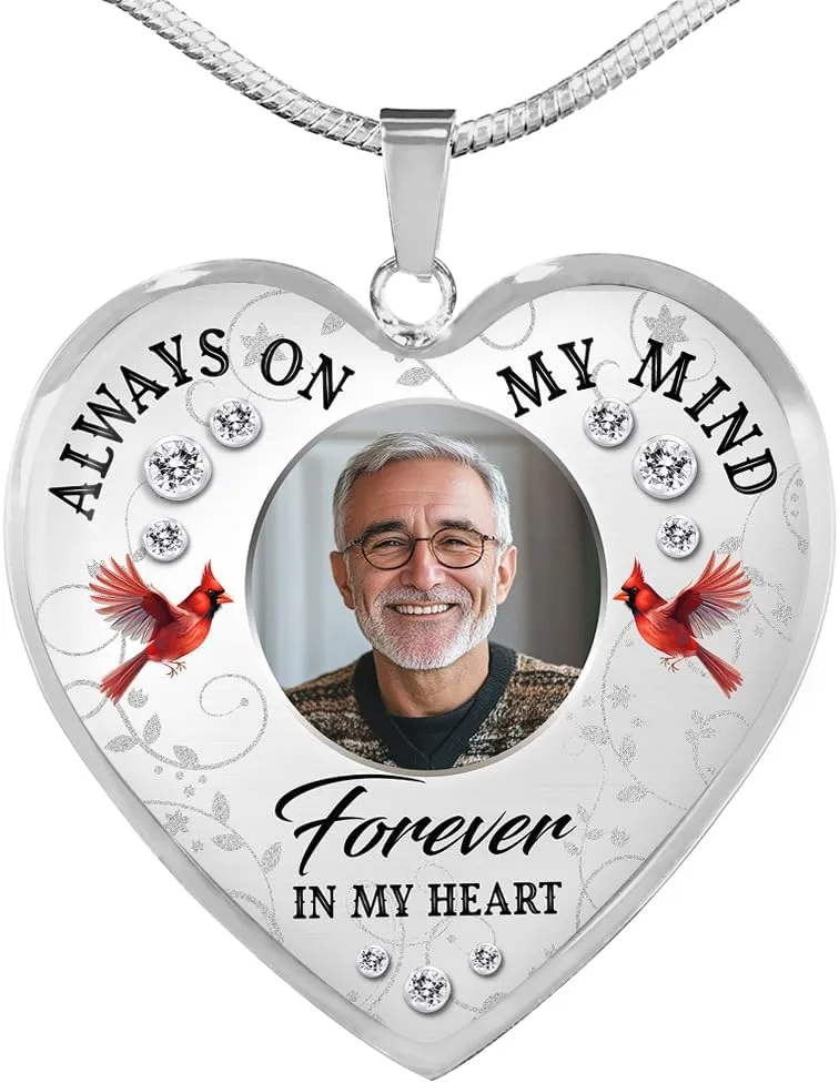 INSPIAMZUE Personalized Memorial Necklace with photo, Remembrance Necklace, Memorial Gift for Loss of Mother, Bereavement Sympathy Gift for loss of loved one (2)