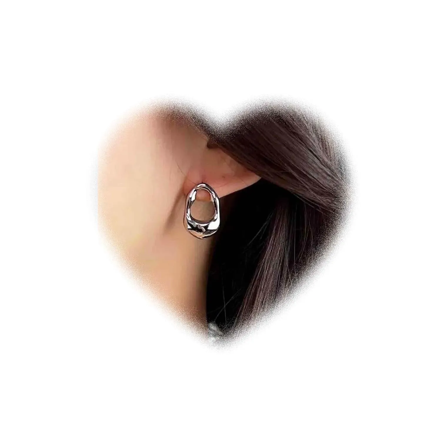 Irregular Square Hollow Earrings for Women Geometric Stud Earrings Minimalist Earrings Silver Hollow Ear Studs Personalise Pierced Earrings Jewelry Gifts for Teen Girls
