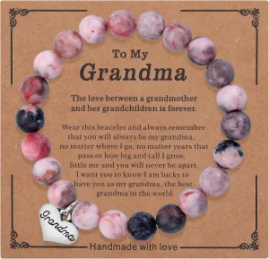 iWenSheng Mothers Day Gifts for Grandma from Grandchildren Granddaughter Grandson, Grandmother Bracelet Birthday Valentines Christmas Presents