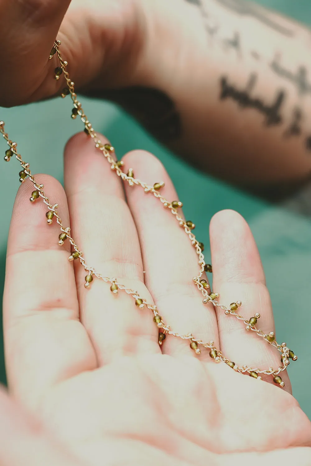 Jade Luxe Necklace - Green Zirconia
