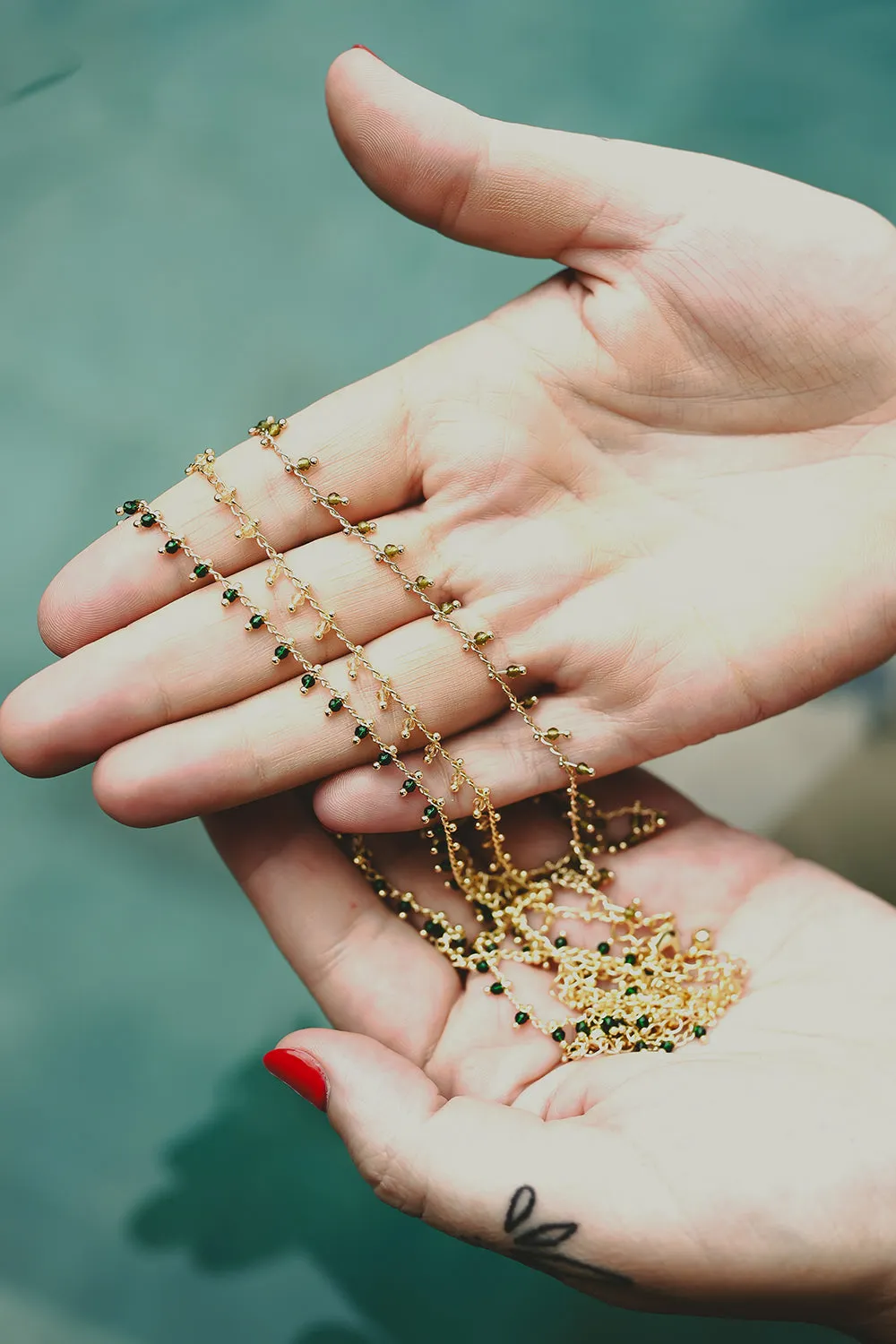 Jade Luxe Necklace - Green Zirconia