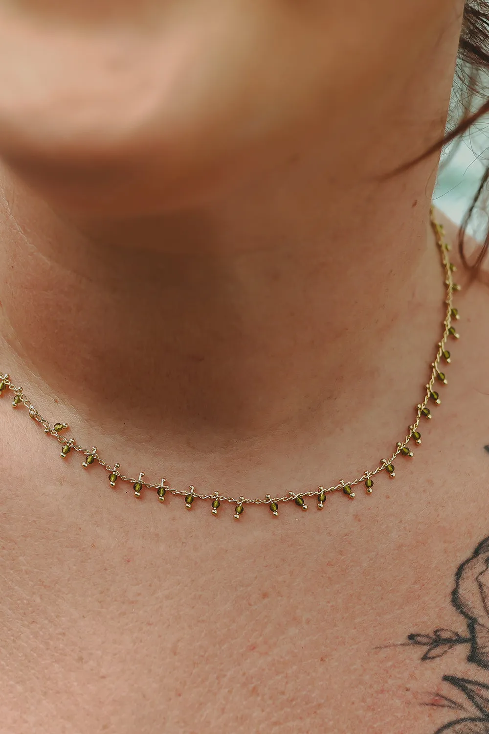 Jade Luxe Necklace - Green Zirconia