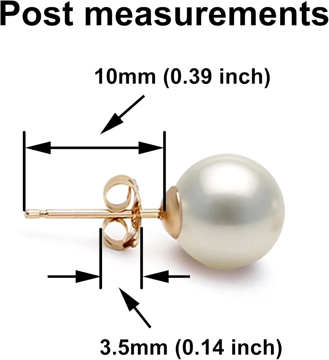 Japanese Akoya Cultured Pearl Earrings Stud AAAA Graded 5-10mm White Stud Earrings for Women with 14K Gold Settings and Jewelry Gift Box - Orien Jewelry