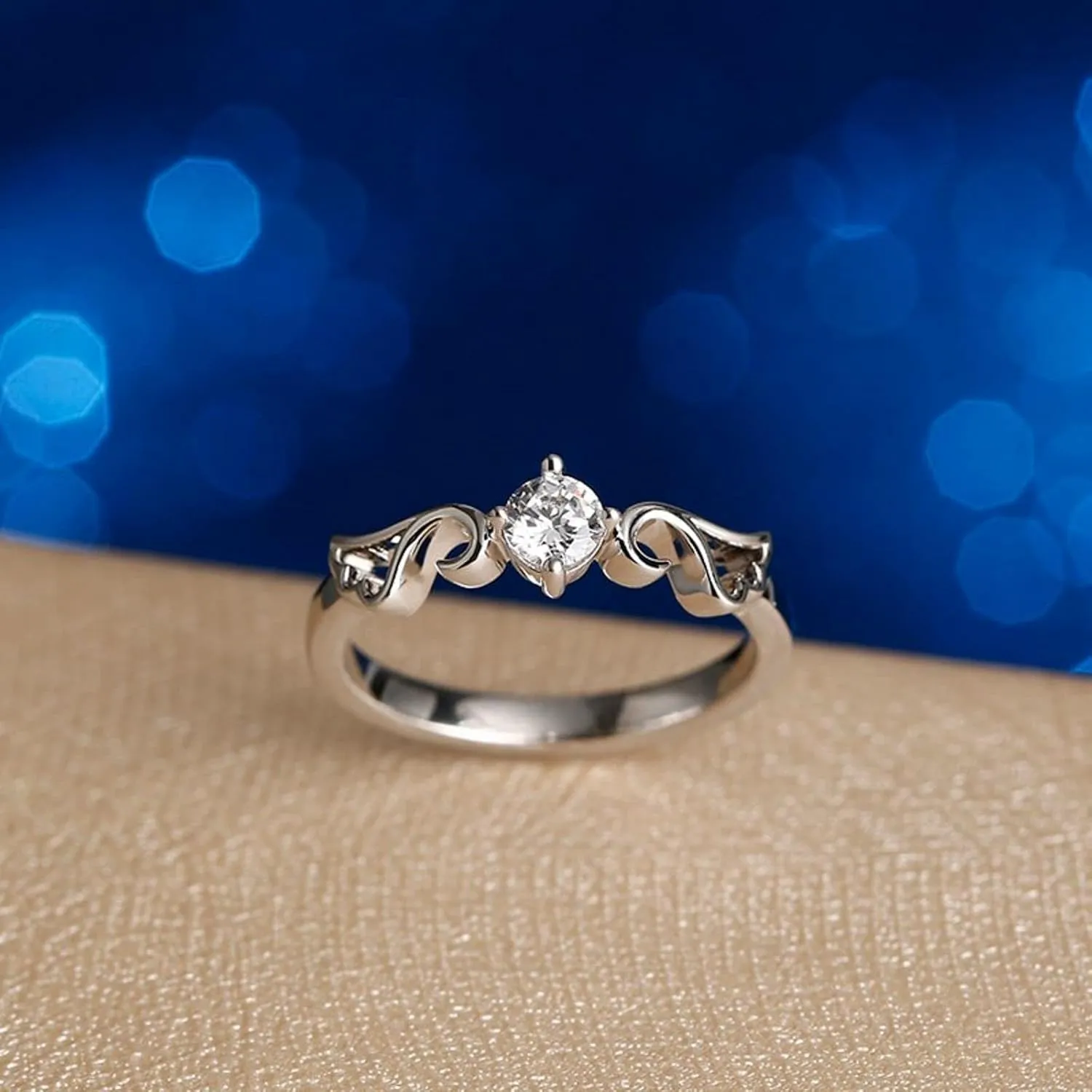 Jeulia Angel Wings Round Cut Engraved Sterling Silver Ring Engagement Cubic Zirconia Couple ring Diamond Wedding Bands for Women Men Anniversary Bridal Promise Rings