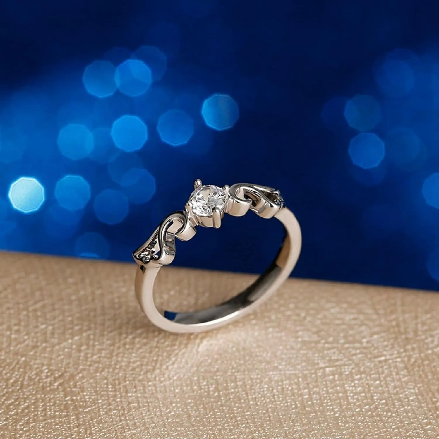 Jeulia Angel Wings Round Cut Engraved Sterling Silver Ring Engagement Cubic Zirconia Couple ring Diamond Wedding Bands for Women Men Anniversary Bridal Promise Rings