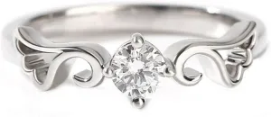 Jeulia Angel Wings Round Cut Engraved Sterling Silver Ring Engagement Cubic Zirconia Couple ring Diamond Wedding Bands for Women Men Anniversary Bridal Promise Rings