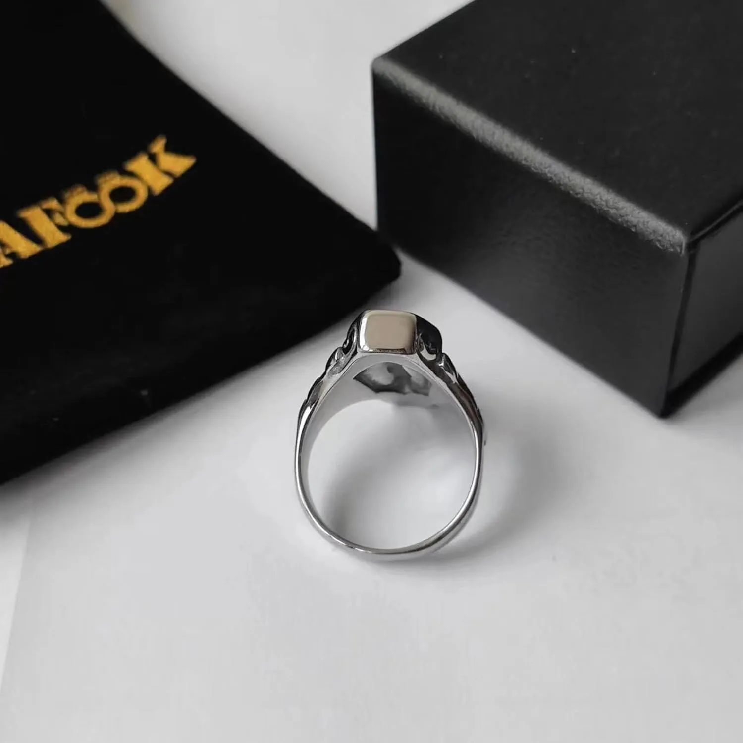 Jewelry Titanium Steel Vampire Coffin Cross Ring For Men's Rings