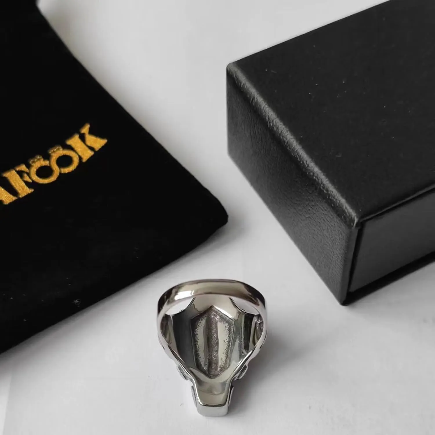 Jewelry Titanium Steel Vampire Coffin Cross Ring For Men's Rings