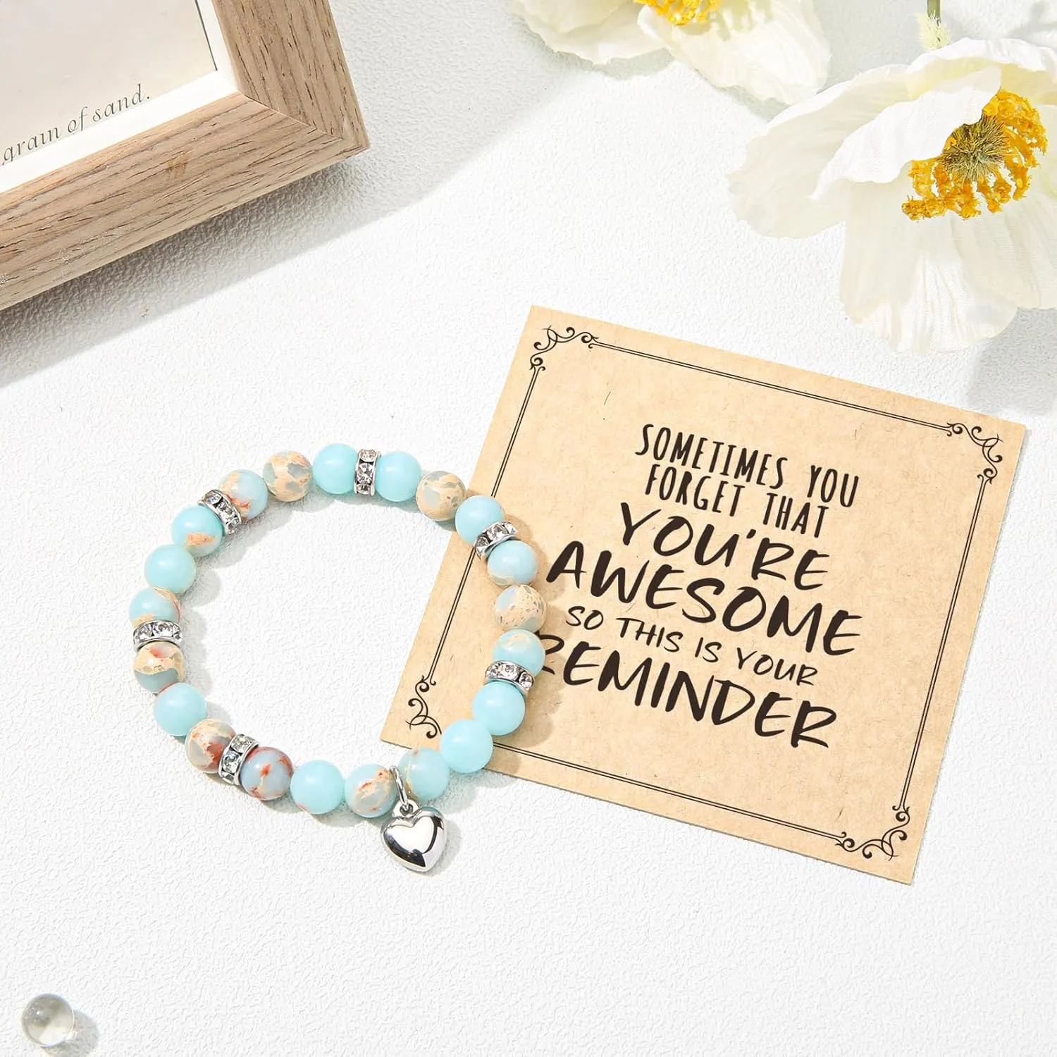 jewelrycard Gifts for Women Teen Girls, Sometimes You Forget You're Awesome Bracelets, Birthday Graduation Gifts for Her, Daughter, Mom, Sister, Friends