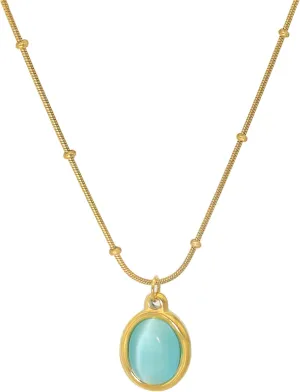JiuZhou Gold Necklace for Women | 14K Gold Plated Love Pendant with 5A Zircon | Dainty Women's Jewelry Gift, Long-Lasting Color Fastness