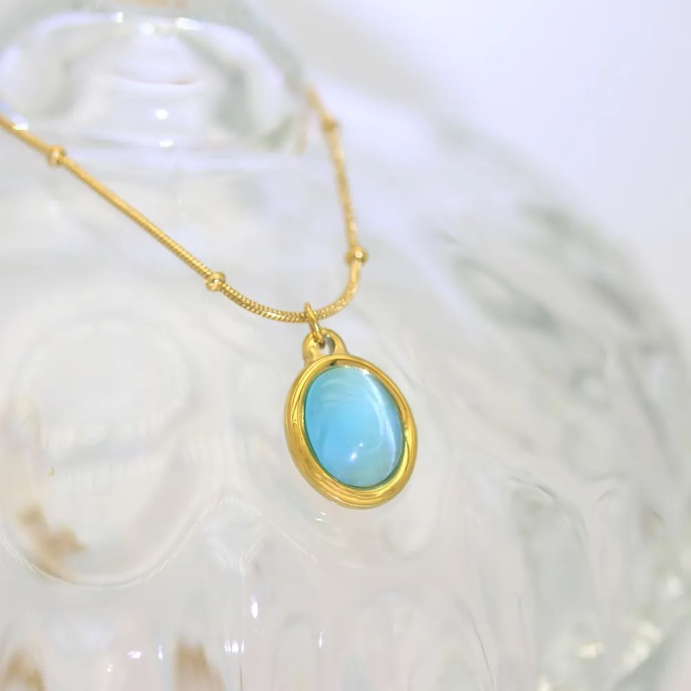 JiuZhou Gold Necklace for Women | 14K Gold Plated Love Pendant with 5A Zircon | Dainty Women's Jewelry Gift, Long-Lasting Color Fastness