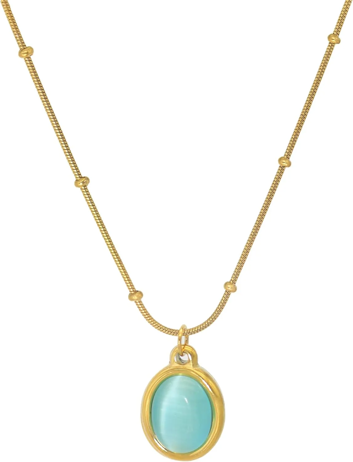 JiuZhou Gold Necklace for Women | 14K Gold Plated Love Pendant with 5A Zircon | Dainty Women's Jewelry Gift, Long-Lasting Color Fastness