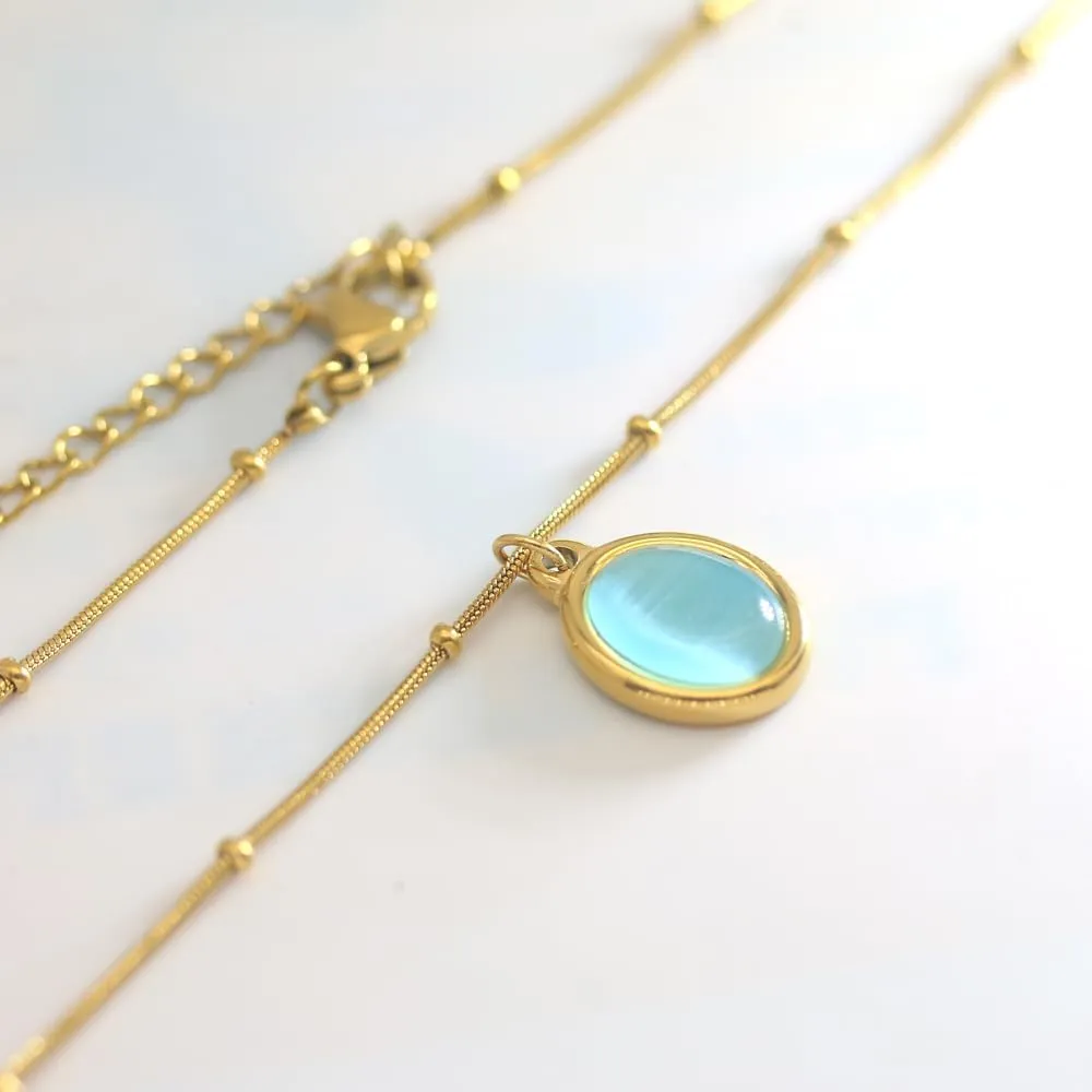 JiuZhou Gold Necklace for Women | 14K Gold Plated Love Pendant with 5A Zircon | Dainty Women's Jewelry Gift, Long-Lasting Color Fastness
