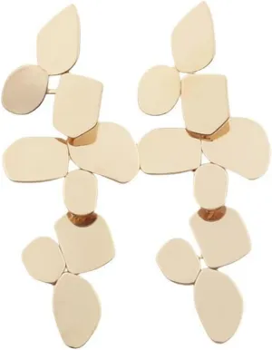 JOYAGIFT Gold Irregular Metal Leaf Earrings Silver Geometric Patchwork Droop Dangle Earrings Tassel Earrings for Women Jewelry Gift