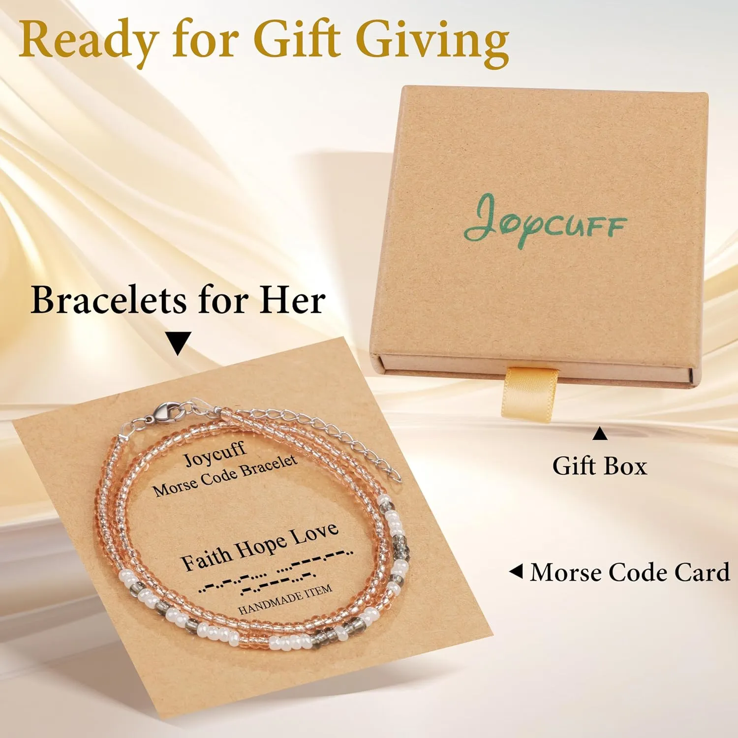 JoycuFF      Inspirational Gifts Beads Bracelets for Women Encouragement Birthday Gifts for Daughter Sister Niece Granddaughter Mom Best Friend