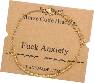 JoycuFF Morse Code Bracelets Gifts for Women Teen Girls, Inspirational Secret Message Bracelet for Women, Fashion Encouragement Ideas Gifts for Daughter Sister Mom Friends