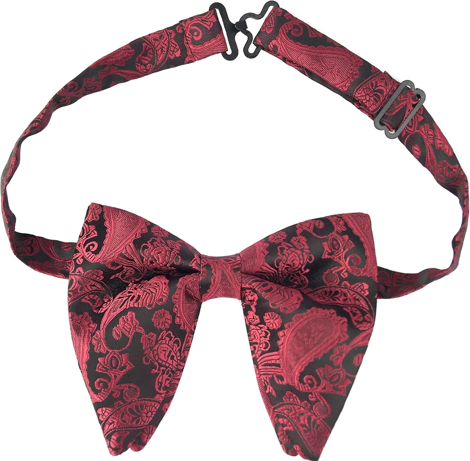 Justar Mens Pre-Tied Paisley Bowtie Oversized Tuxedo Bow Tie Hankie Cufflinks Set