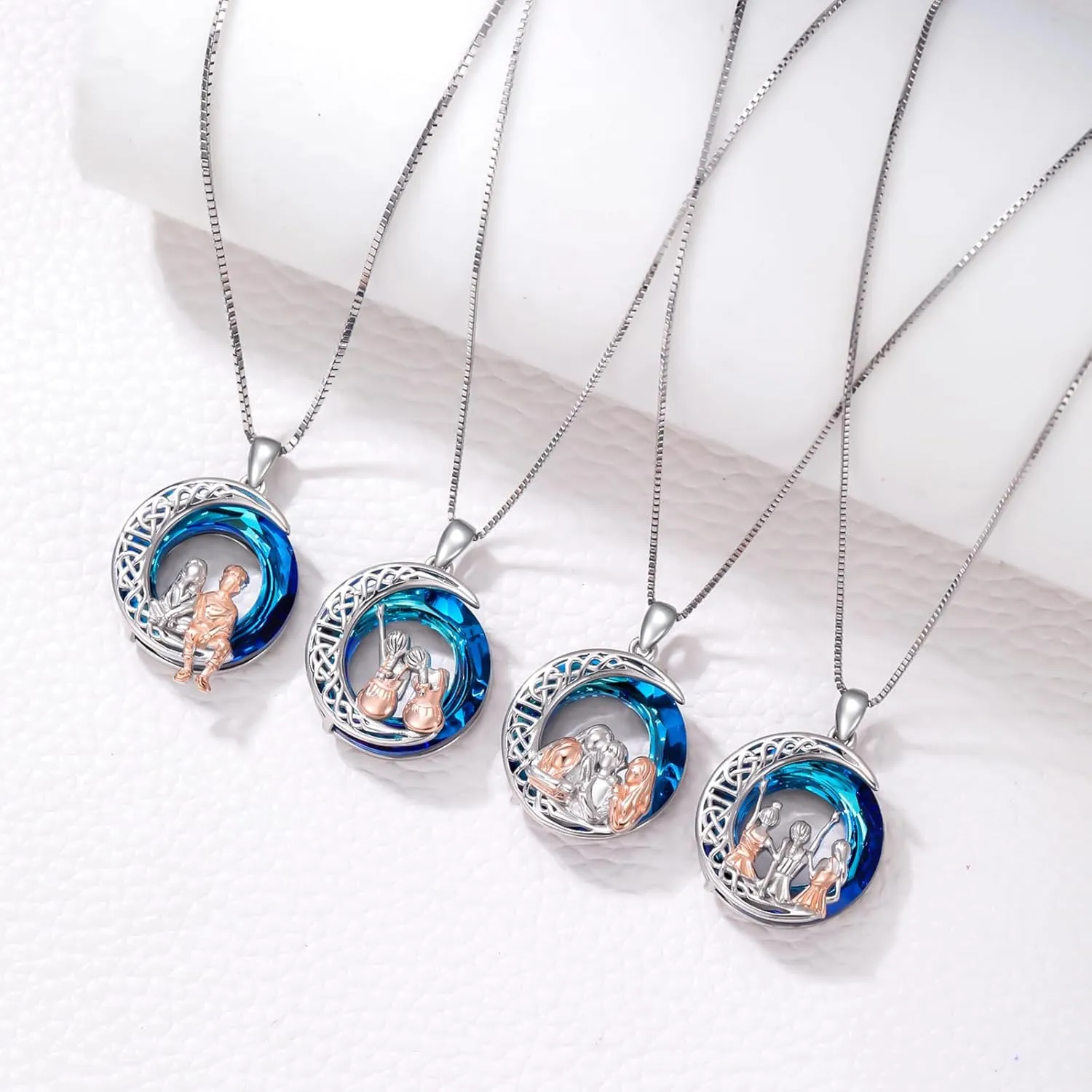 JUSTKIDSTOY Sisters Birthday Gifts from Sister Sterling Silver Sisters Crystal Pendant Jewelry for Women Friends