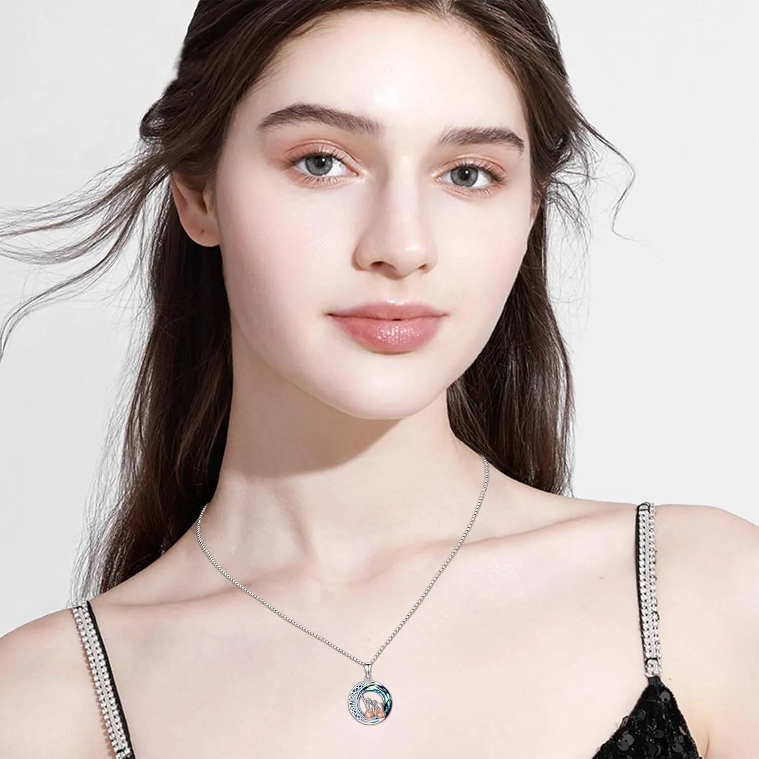 JUSTKIDSTOY Sisters Birthday Gifts from Sister Sterling Silver Sisters Crystal Pendant Jewelry for Women Friends