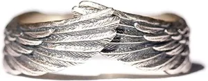 JZ.FZSEDQ Wings Ring Fashion Creative Feather Angel Ring Open Adjustable Guardian Ring for Women