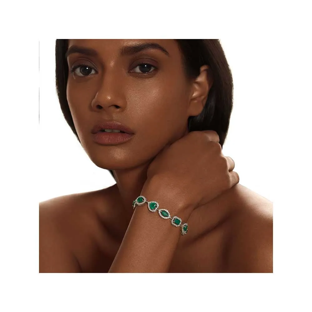 Kaj Fine Jewellery Emerald Diamond Bracelet in 18KT Yellow Gold