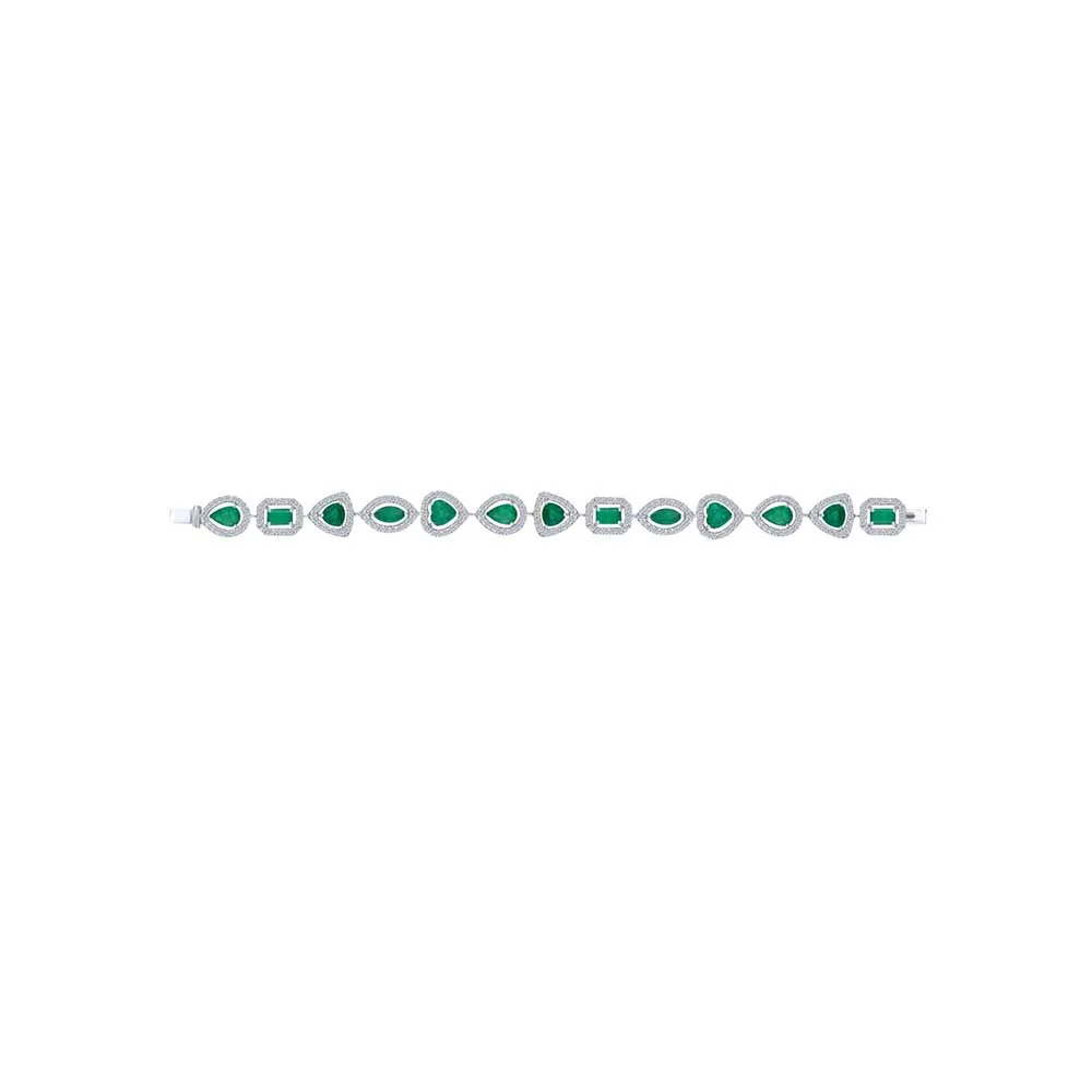 Kaj Fine Jewellery Emerald Diamond Bracelet in 18KT Yellow Gold
