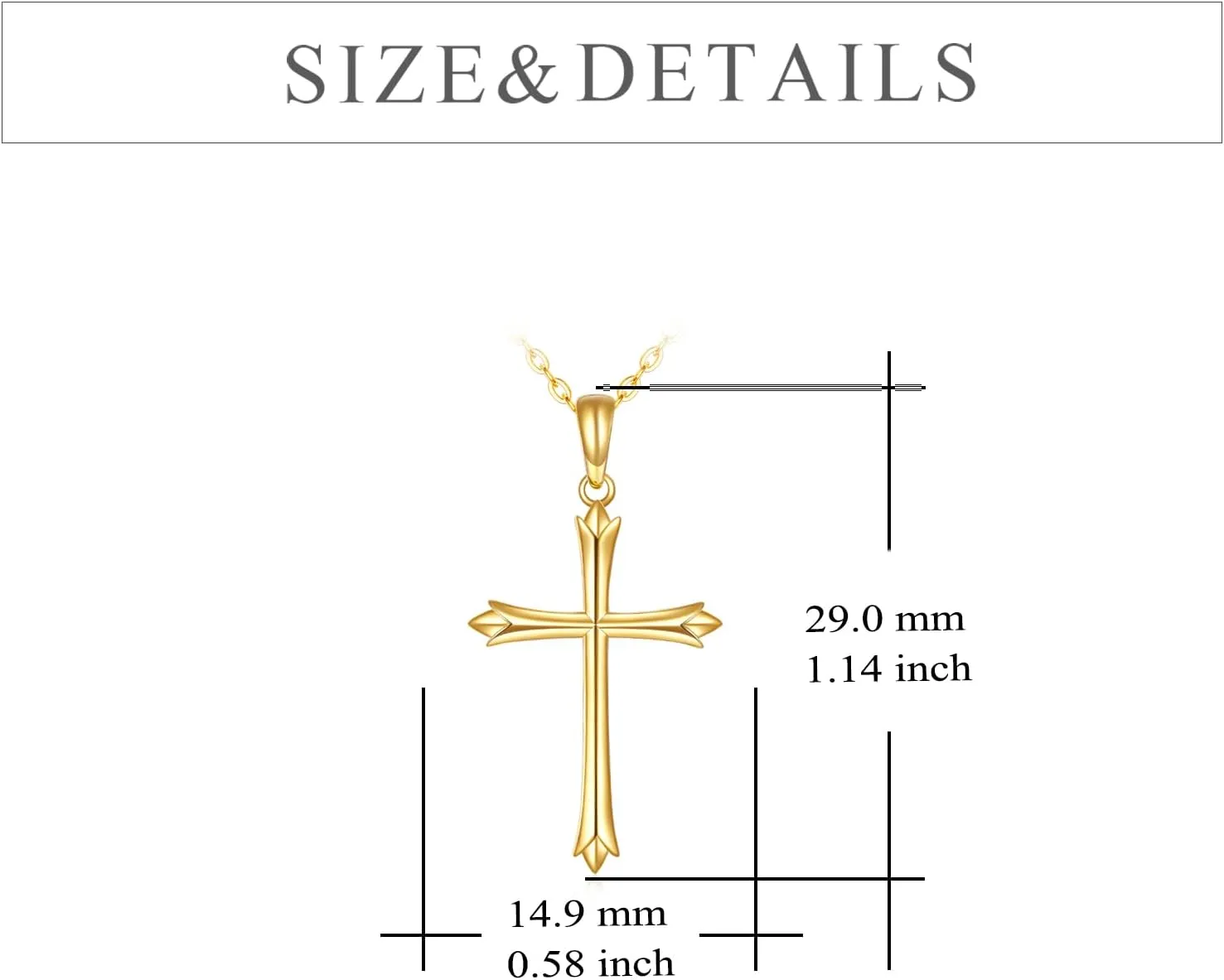 KECHO Celtic Knot Cross Necklace 14K Yellow Gold Infinity Love Heart Fine Jewelry Pendant Necklace Gifts for Women Girls 16 1 1"