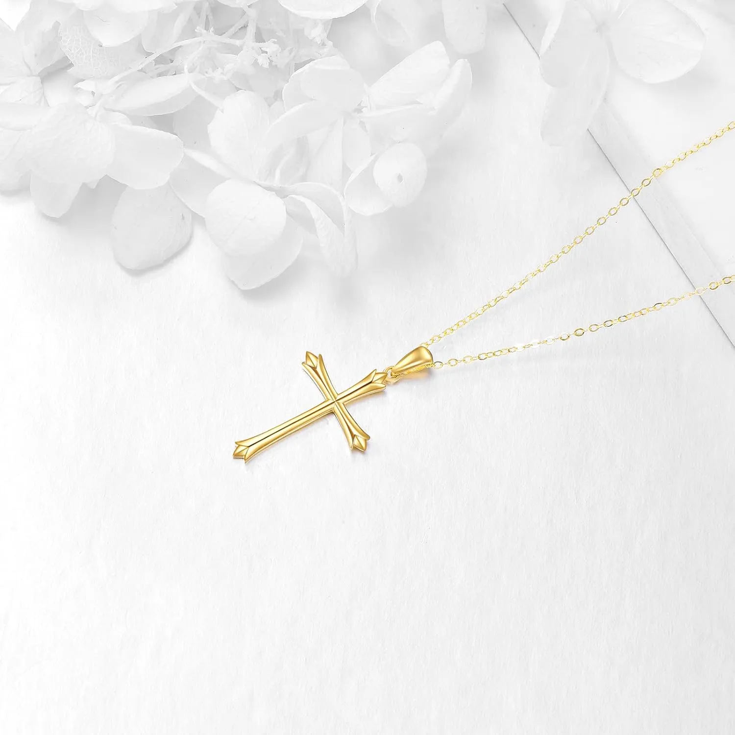KECHO Celtic Knot Cross Necklace 14K Yellow Gold Infinity Love Heart Fine Jewelry Pendant Necklace Gifts for Women Girls 16 1 1"