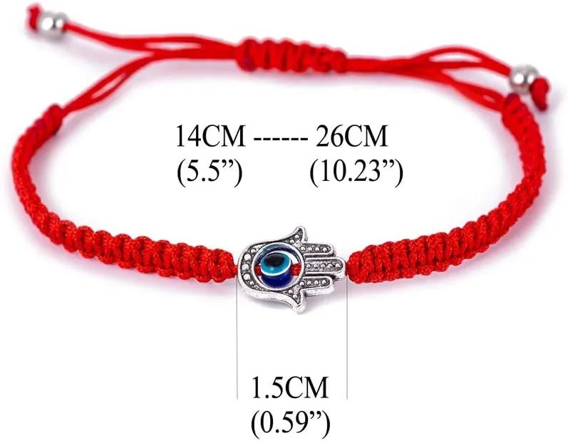 kelistom Handmade String Evil Eye Bracelet for Women Men Black Red Thread Adjustable Bracelets Minimalist Jewelry