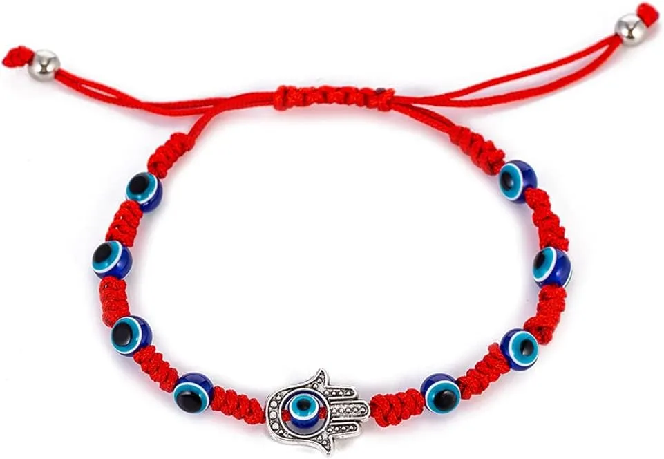 kelistom Handmade String Evil Eye Bracelet for Women Men Black Red Thread Adjustable Bracelets Minimalist Jewelry