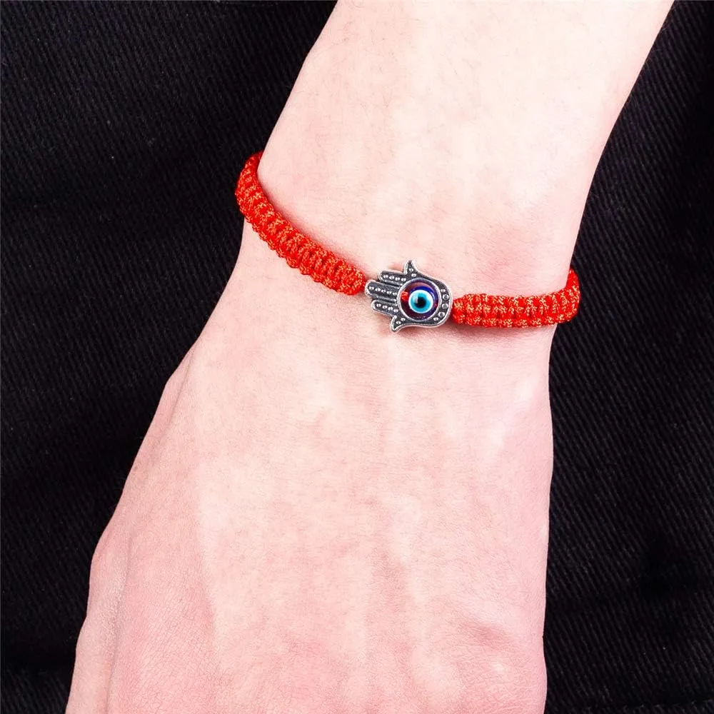 kelistom Handmade String Evil Eye Bracelet for Women Men Black Red Thread Adjustable Bracelets Minimalist Jewelry