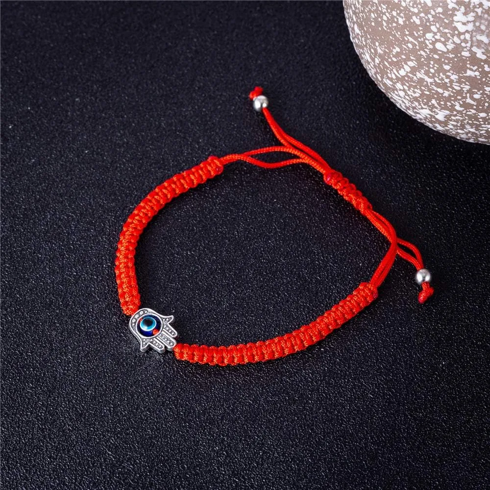 kelistom Handmade String Evil Eye Bracelet for Women Men Black Red Thread Adjustable Bracelets Minimalist Jewelry