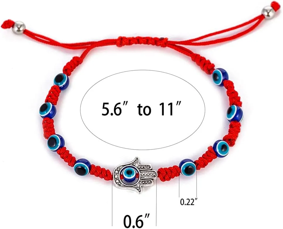 kelistom Handmade String Evil Eye Bracelet for Women Men Black Red Thread Adjustable Bracelets Minimalist Jewelry