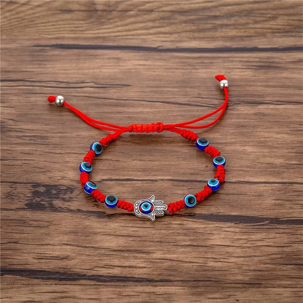 kelistom Handmade String Evil Eye Bracelet for Women Men Black Red Thread Adjustable Bracelets Minimalist Jewelry