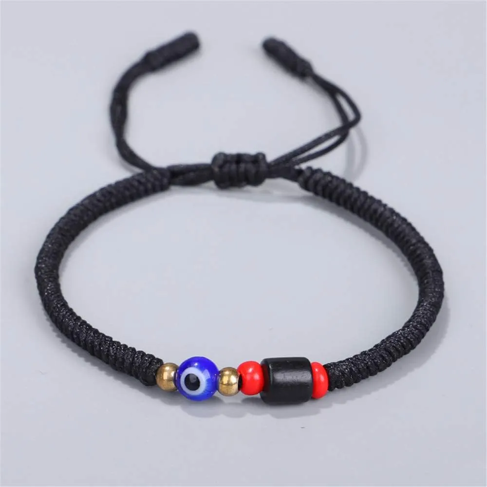 kelistom Red/Black Evil Eye Bracelet for Women Men Hand-woven Tibetan Buddhist Bracelets for Protection and Good Luck