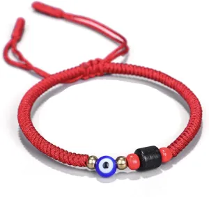 kelistom Red/Black Evil Eye Bracelet for Women Men Hand-woven Tibetan Buddhist Bracelets for Protection and Good Luck