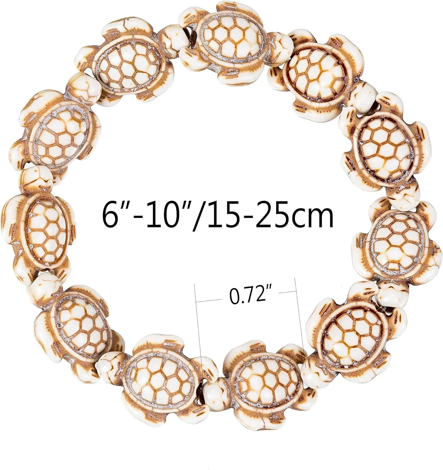 kelistom Turtle Beads Chain Bracelet for Women Men Handmade Natural Stone Elastic Stretch Bracelet Friendship Couple Bracelets