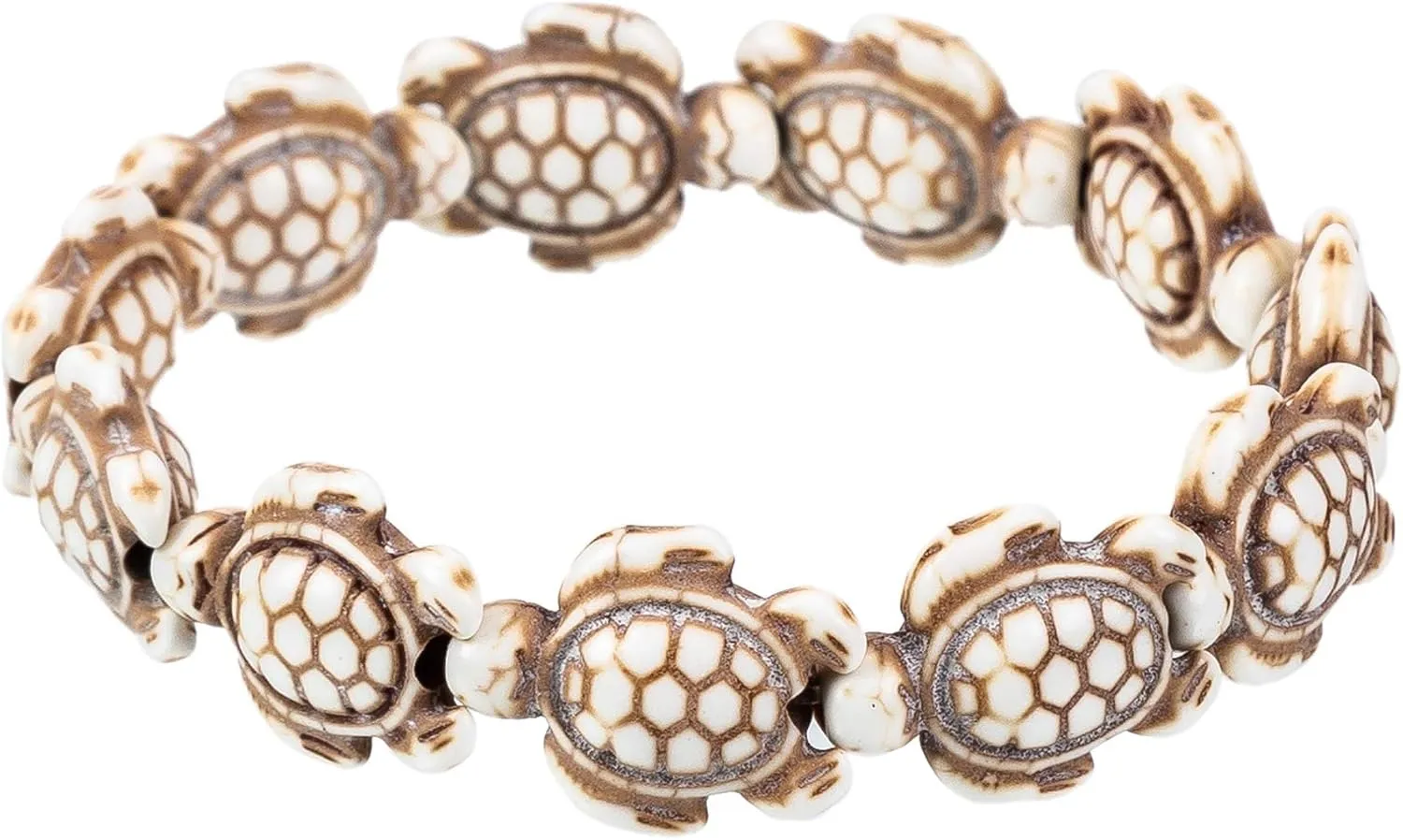 kelistom Turtle Beads Chain Bracelet for Women Men Handmade Natural Stone Elastic Stretch Bracelet Friendship Couple Bracelets
