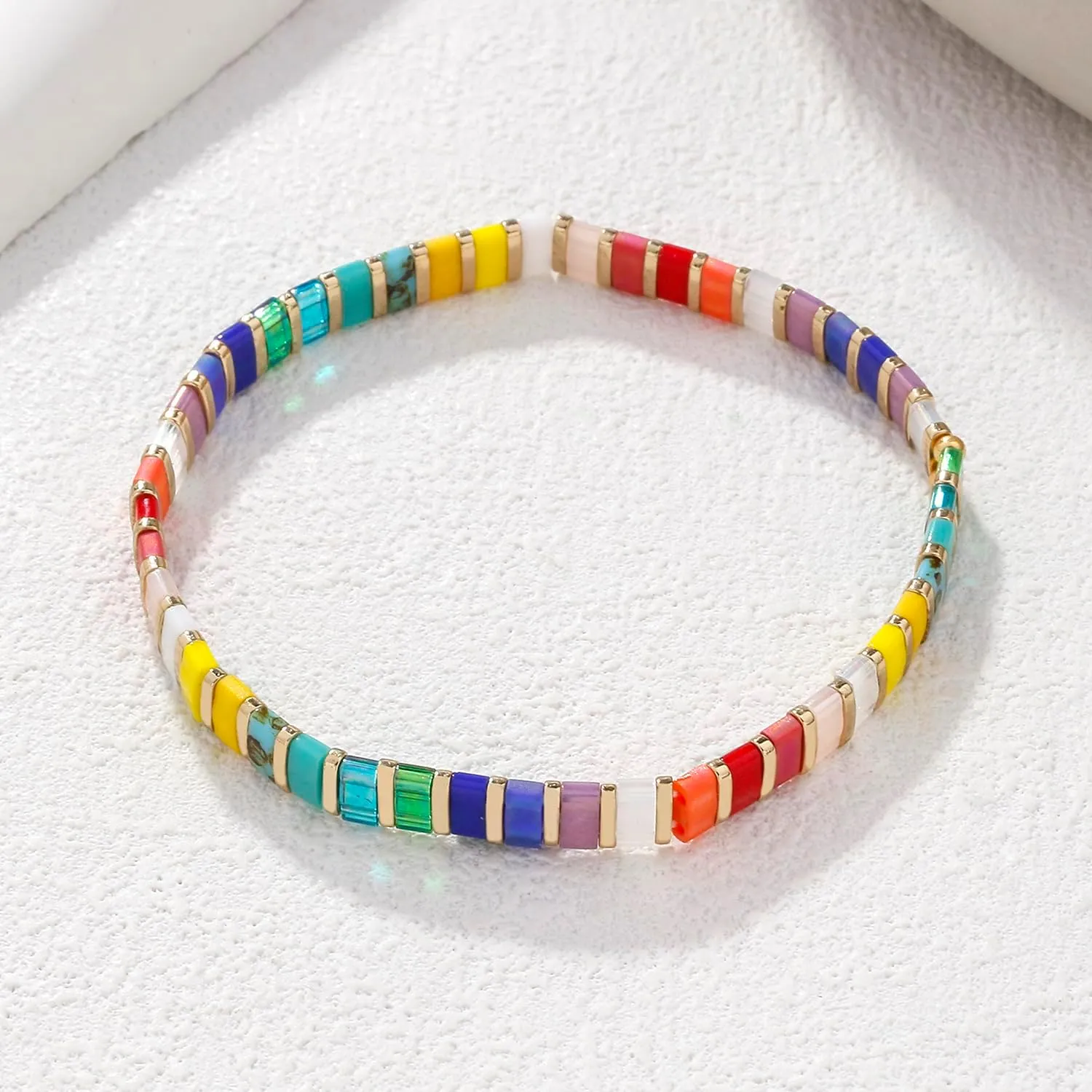 KELITCH Tila Beaded Stretch Bracelets Women Strand Bangle Handmade Charm Cuff Link Bracelet Summer Fashion Jewelry
